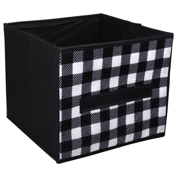 Set of 9 collapsible buffalo check plaid bins - Picture 2 of 2